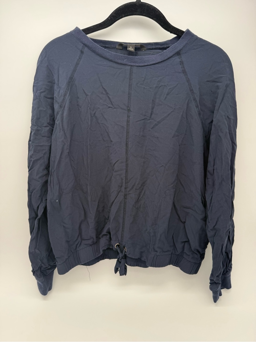 Banana Republic Navy Drawstring Hem Pullover